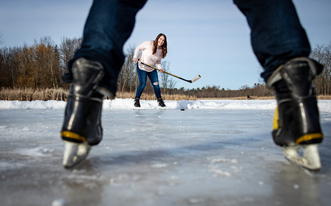 Ice Skating Hockey Engagement Photos – Alli & Greg