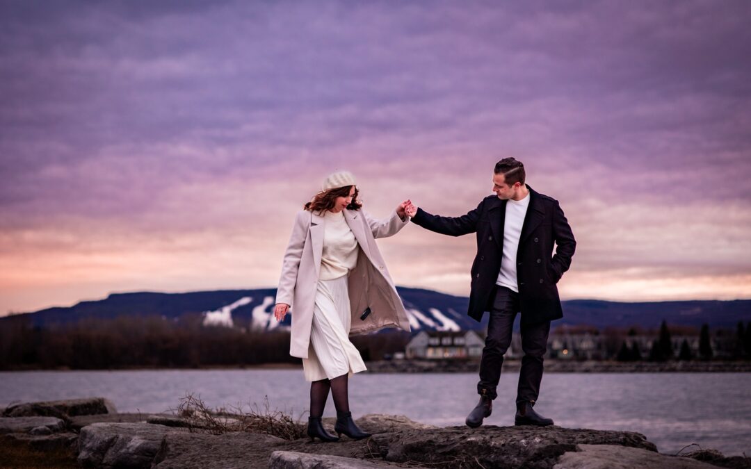 Collingwood Sunset Engagement Photos – Shannon and James